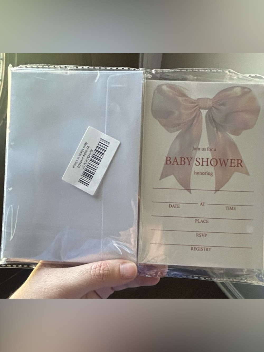 Baby Shower Invitation Cards - Pink Bow